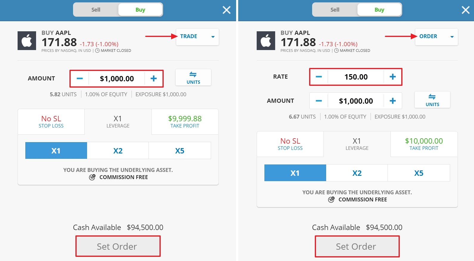 Make a buy order